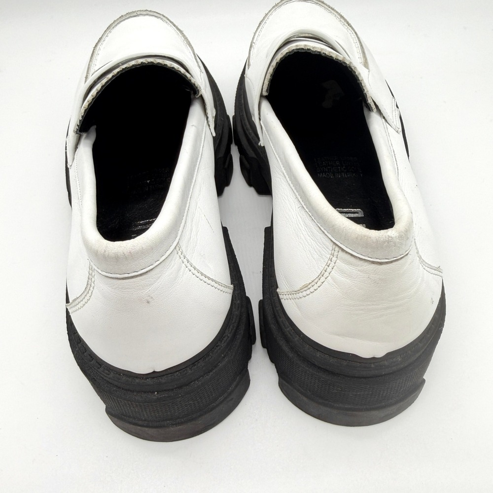 SILENT D Coralie Chunky Loafers Women 40 White Lug Sole Heel Leather Penny - Picture 10 of 14